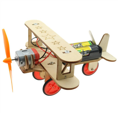Wooden Airplane Mode Creative Educational 3D Experiment Kits DIY School Projects Assembly Model Kits Kids