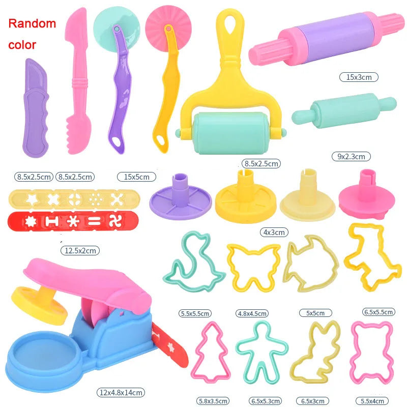 Playdough Tools Accessories for Kids Plastic Plasticene Toys with Animal Cutters Play Dough Mold Set Children Puzzle Party Faovr