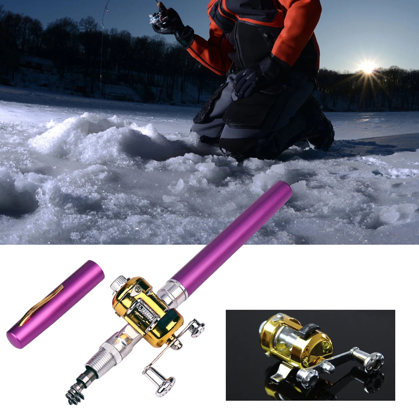 Pocket Fishing Rods Pen shape Telescopic Portable Travel Fishing Pole Aluminum Alloy Fishing rod for Outdoor Fishing accessories