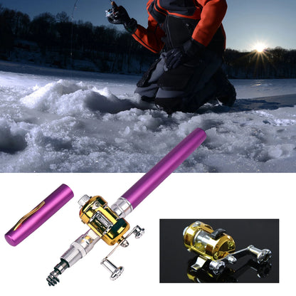 Pocket Fishing Rods Pen shape Telescopic Portable Travel Fishing Pole Aluminum Alloy Fishing rod for Outdoor Fishing accessories