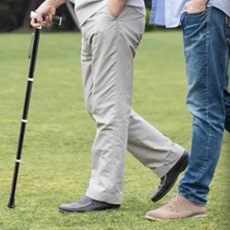 Telescopic Anti Slip Cane, Ultra Light, Portable, Dual-use, Mountaineering, Titanium Alloy, Camping, Hiking, Walking Sticks