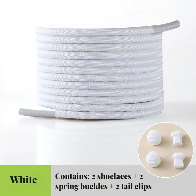 NEW Elastic Round Tennis Laces Without Ties Shoelaces Sneakers Quality Lock Shoe Laces Adult Kids Rubber Bands for Shoes 1Piar