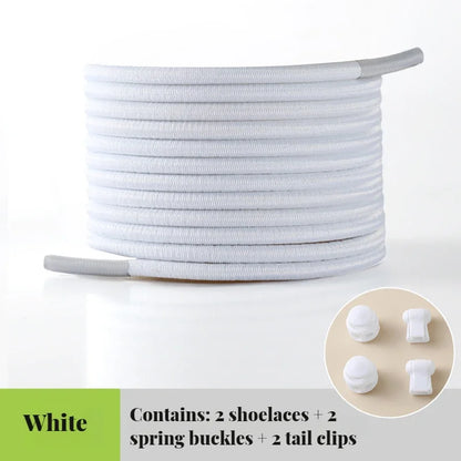 NEW Elastic Round Tennis Laces Without Ties Shoelaces Sneakers Quality Lock Shoe Laces Adult Kids Rubber Bands for Shoes 1Piar