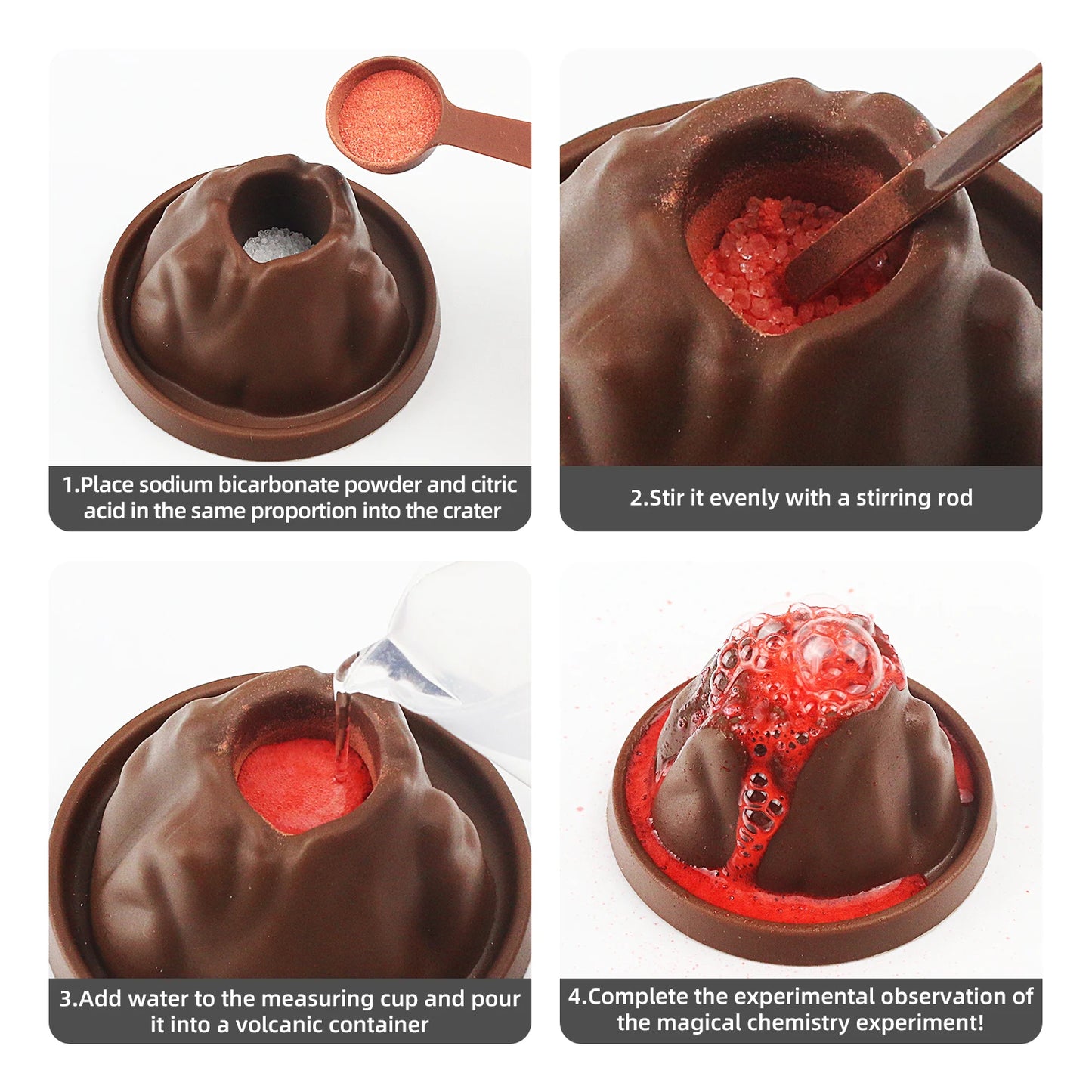 DIY Science Experiment Set, Learning Volcano Eruption Physical Chemical Experiment Kit, Technology Production Science Toy