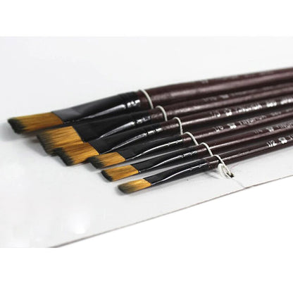 6Pcs/Set Nylon Hair Acrylics Art Paint Brush Different Size Watercolor Oil Painting Set