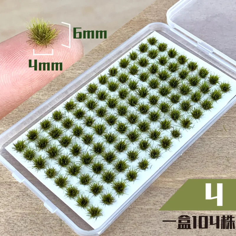 104Pcs Miniature Static Flower/Grass Tuft Plant Model Kit for Diorama Railway/Building/Garden Micro Landscape Model Making