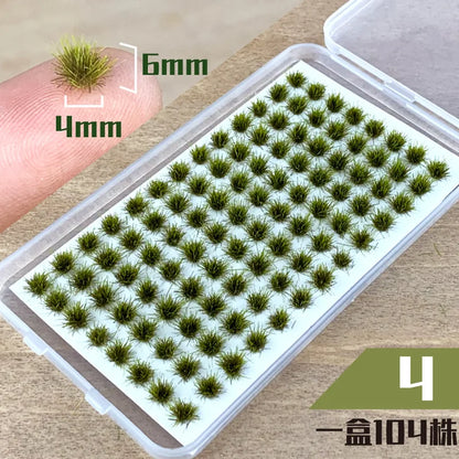 104Pcs Miniature Static Flower/Grass Tuft Plant Model Kit for Diorama Railway/Building/Garden Micro Landscape Model Making