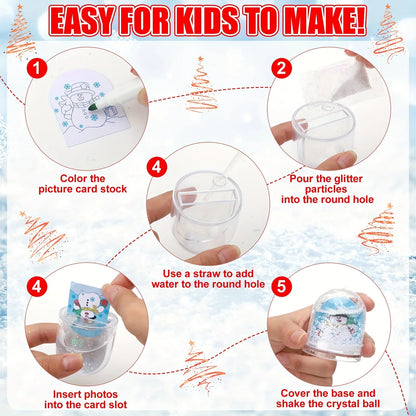 Snow globe photo frame, Christmas snow globe kit, make your own snowman, etc., DIY Christmas decorations craft kit, crafts