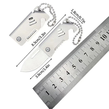 Outdoor Mini Folding Knife Portable Stainless Steel Survival Pocket Knife Camping Backpack Keychain Pendant Camping Hiking Tools