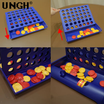 UNGH Foldable Connect 4 in A Line Board Game Classic Party Bingo Chess Family Game Toy Educational Toy for Kids Children