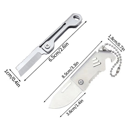 Outdoor Mini Folding Knife Portable Stainless Steel Survival Pocket Knife Camping Backpack Keychain Pendant Camping Hiking Tools