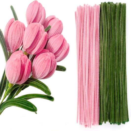 200 Pcs Pipe Cleaners Craft Supplies 2 Assortment Pastel  Color Chenille Stems for Art and Craft Project Creative DIY Decoration