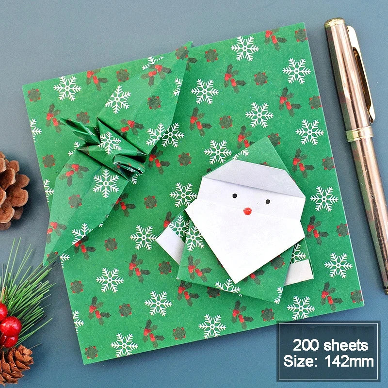 200-400Sheets Galaxy Outer Space Origami Paper Cranes Paper Decor Folded Origami Paper for Kids DIY Arts Christmas Craft Project