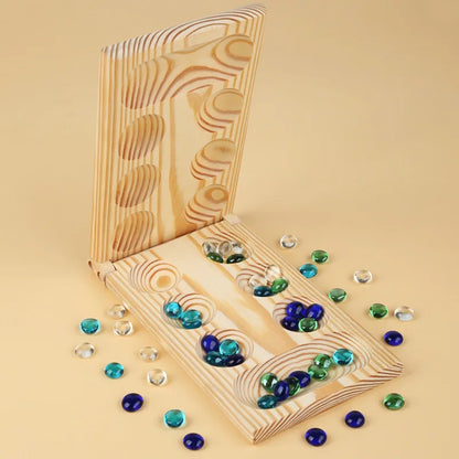 Mancala Board Game - Fun Classic Table Game with Wooden Board for Adults & Kids