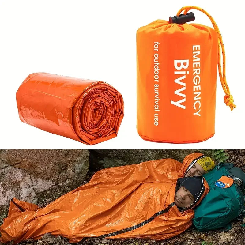 Portable Waterproof Emergency Survival Sleeping Bag Outdoor Camping Gear Thermal Sack First Aid Rescue Mylar Insulate Blanket