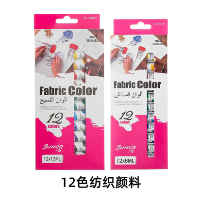 BOMEIJIA Acrylic Paints 12 Colors Professional Set 6/12ml Tubes Artist Drawing Gouache Fabric Glass Oil water color Paint