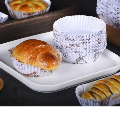 Round Cupcake Liners Greaseproof Paper Baking Cups Non-stick Muffin Wrappers Oven Safe For Muffins Brownie Quiche Snacks
