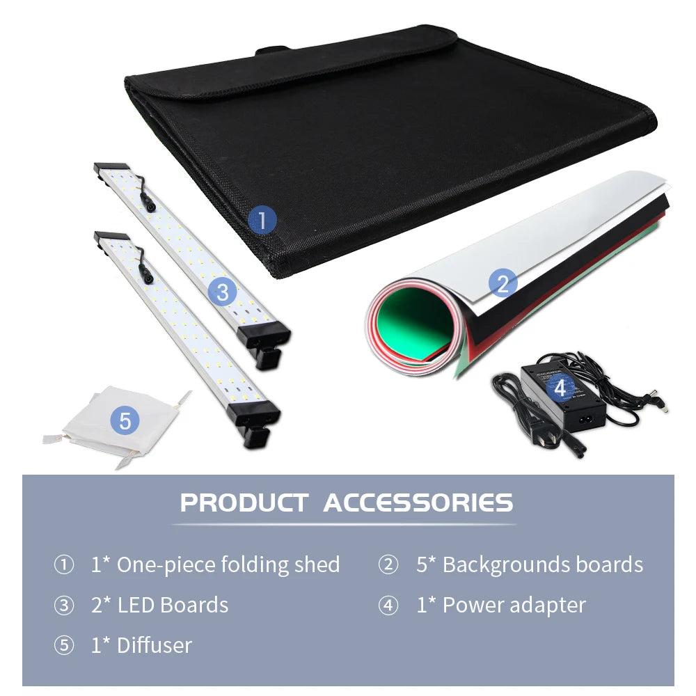 Photo Light Studio Soft Boxes Portable Foldable Dimmable Photography Table Shooting Tents Kit With 3Pcs Background Board
