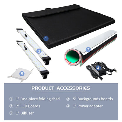 Photo Light Studio Soft Boxes Portable Foldable Dimmable Photography Table Shooting Tents Kit With 3Pcs Background Board
