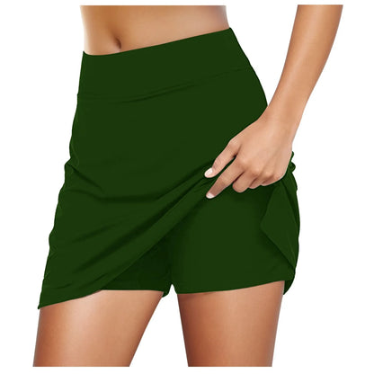 Women Casual Solid Tennis Skirt Yoga Sport Active Skirt Shorts Skirt Summer Fashions Badminton Tennis Skirts Fashion 2024