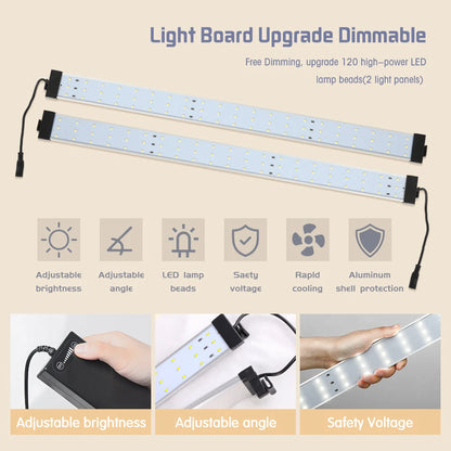 Photo Light Studio Soft Boxes Portable Foldable Dimmable Photography Table Shooting Tents Kit With 3Pcs Background Board