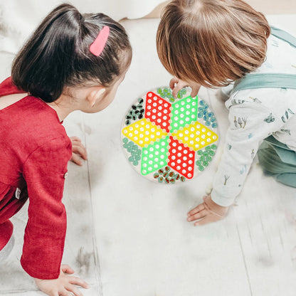Glass Bead Checkers Board Educational Game Toy Interactive Chinese Draughts Intelligence Trainer For Kid Plaything Festival Gift