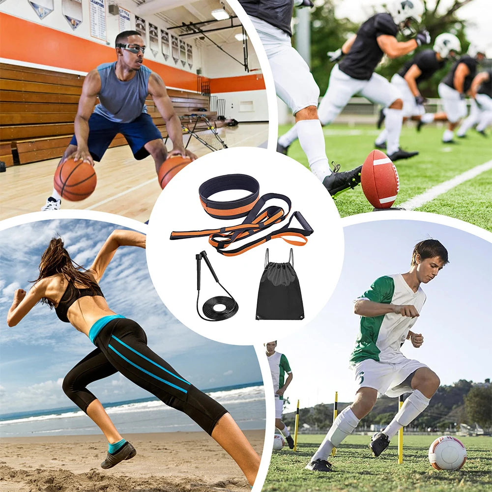 Speed Training Kit with Jump Rope Resistance Training Belt Resistance Band for Sprint Football Basketball Soccer Youth Adult