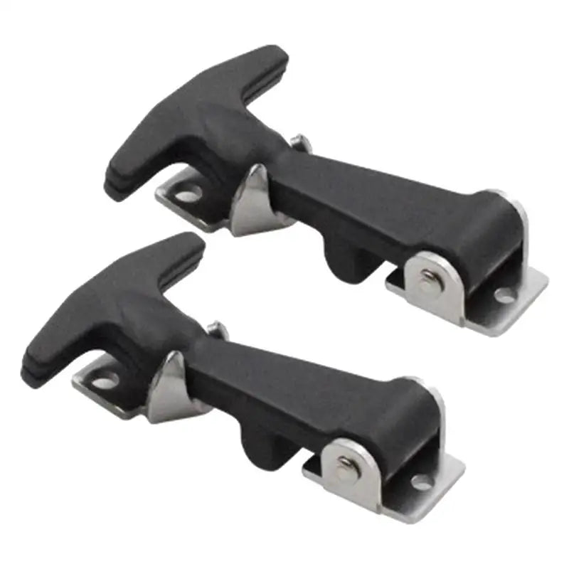 Rubber Hood Catch With Bracket 2pcs Elastic Stainless Steel Rubber Hood Catch Flexible T-shaped Drawer Latch For Coolers Boats
