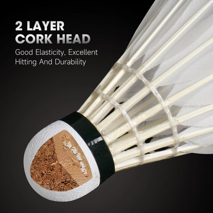 Kunli Badminton Shuttlecocks Duck Feather with Great Durability Stability for Professional Competition Or Training Indoor Sports