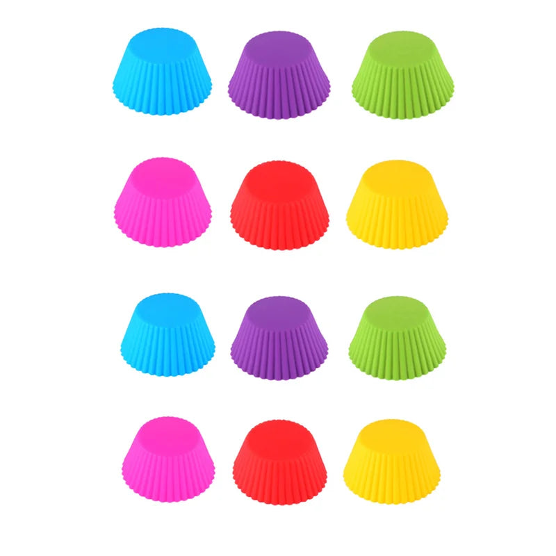 1-24Pcs/Set Silicone Cake Mold Round Shaped Muffin Cupcake Baking Molds Kitchen Cooking Bakeware Maker DIY Cake Decorating Tools