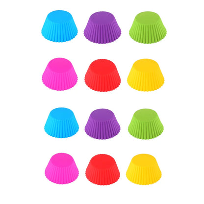 1-24Pcs/Set Silicone Cake Mold Round Shaped Muffin Cupcake Baking Molds Kitchen Cooking Bakeware Maker DIY Cake Decorating Tools