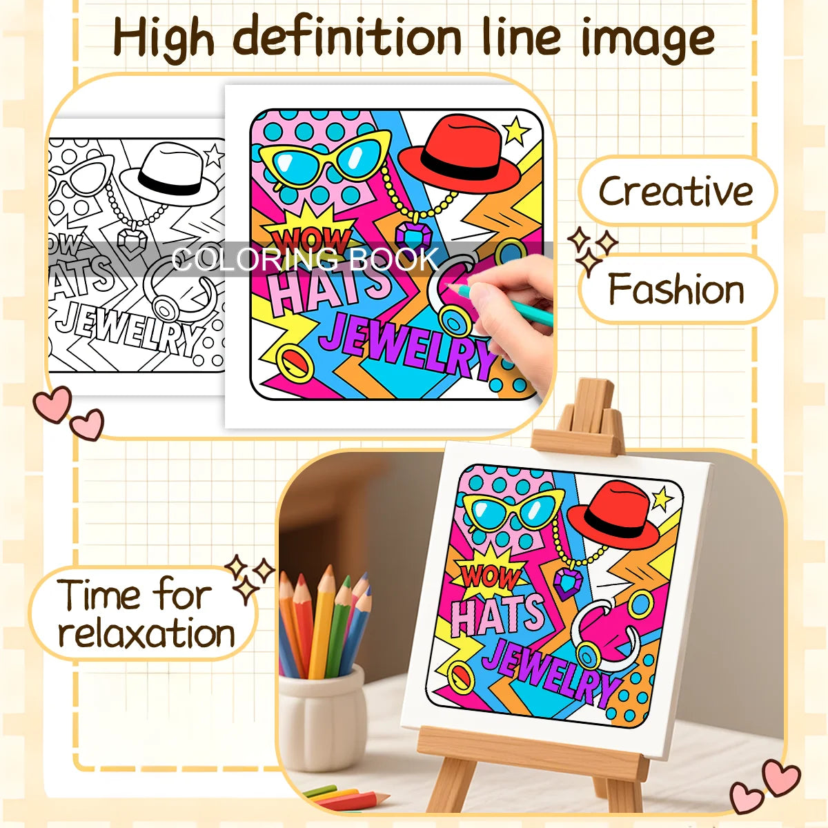 ARTIST'S Coloring Book for Adult Relieve Stress Bold-easy DIY Painting Drawing Book Painting Kids Educational Toys