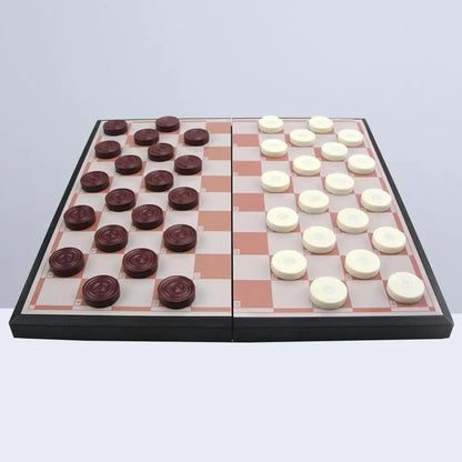 Foldable Premium Plastic Checkers Board Game Set With Smooth Non Toxic Pieces For Adults Family Friends Chinese