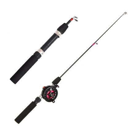 Telescopic Ice Fishing Rod 2 Sections Fishing Pole Small Short Sea Pole for River Lake Reservoir Ice Fishing and So On
