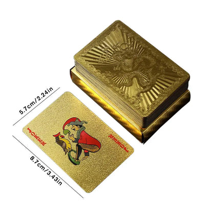 Poker Cards Game Waterproof Gold Foil Poker Board Game PVC Portable Leisure Playing Cards For Festivals Parties Gatherings