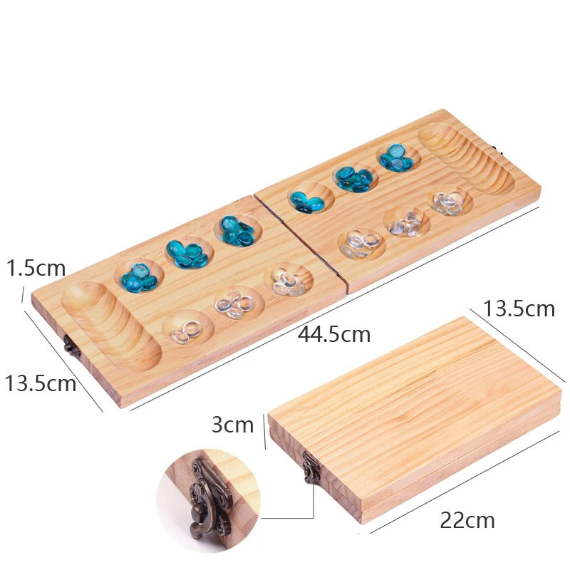 1set Foldable Mancala Board Game - Fun Classic Table Game with Wooden Board for Adults & Kids