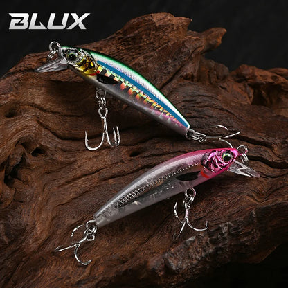 BLUX Gravity Minnow 50mm Long Cast Heavy Shrink Fishing Lure 4.3g Wobbler for Freshwater Saltwater Bass Pike Hard Plastic Bait