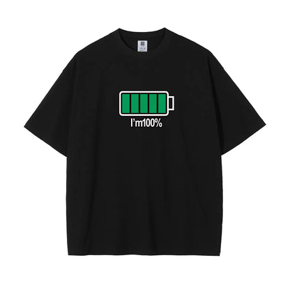 Funny Battery Pattern Family Matching Clothes Daddy Mommy Son Daughter Tops Summer Short Sleeve  Family T-shirt