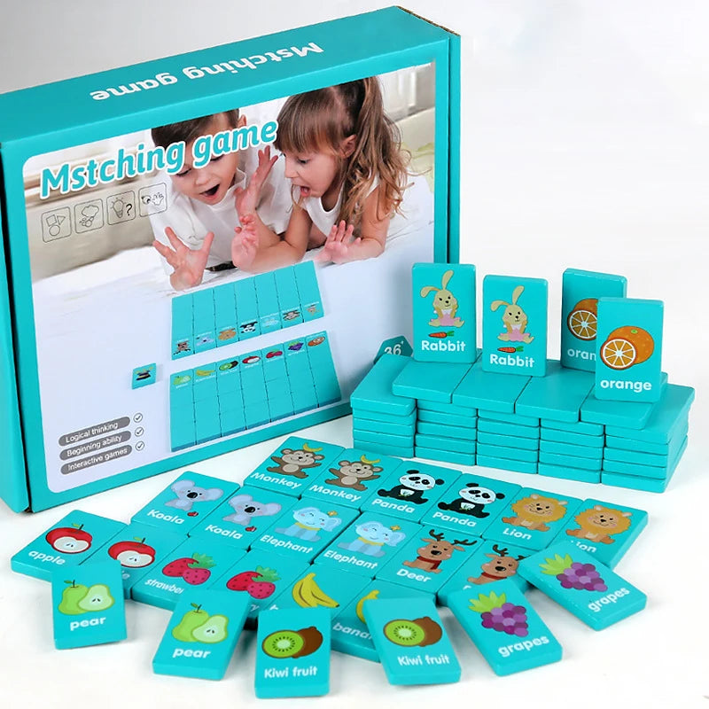 Kid Blocks Seaside Escape Mahjong Wooden Memory Solitaire Matching Game