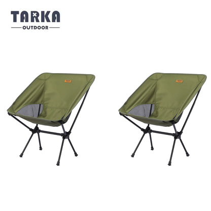 TARKA 2pcs Foldable Camping Chairs Lightweight Folding Chair Toursit Backpacking Travel Fishing Chairs Garden Balcony Chairs