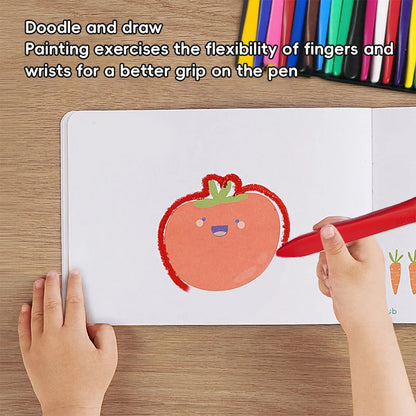 12-36 Color Washable Crayons Non-Toxic Erasable Triangular Grip Art Supplies Toddler Safe Oil Pastels for Drawing Coloring Gifts