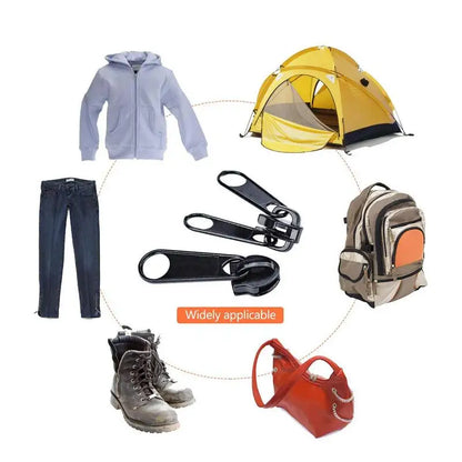 Zipper Repair Kit Double-sided Zipper Slider Replacement Zipper Pulls Installation Tools For Bags Tents Luggage Sleeping Bag