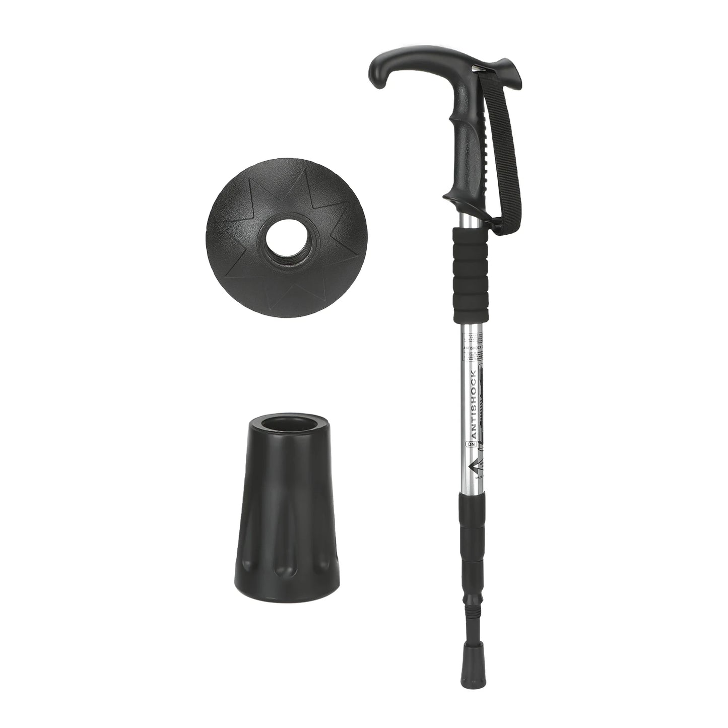 Mountain Climbing Crutch Scalable Trekking Pole Outdoor Straight Handle Hiking Climb Stick Suitable For Particularly Steep Climb