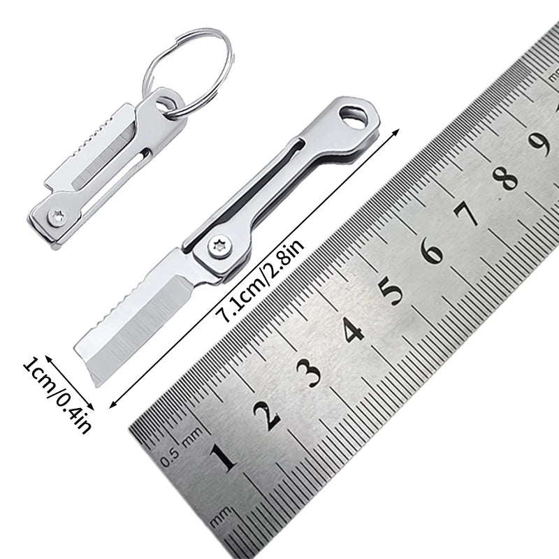 Outdoor Mini Folding Knife Portable Stainless Steel Survival Pocket Knife Camping Backpack Keychain Pendant Camping Hiking Tools