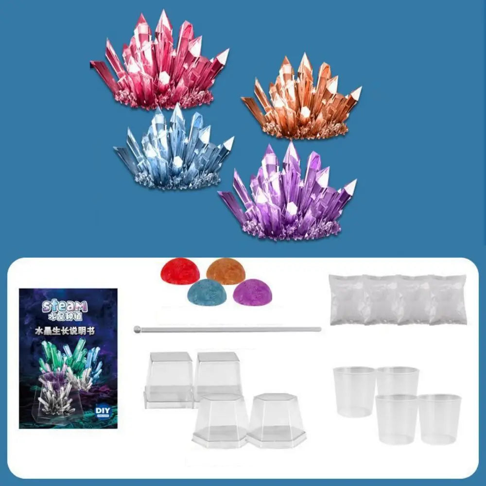Display Cases Crystal Growing Kit Grow a Crystal Vibrant Colored Crystals DIY Educational Science Toys Easy-to-Follow Manual