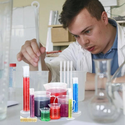 W89C Cylinders, 50ml-1000ml Beakers and Pipettes Set with Tube Brush for Science Labs