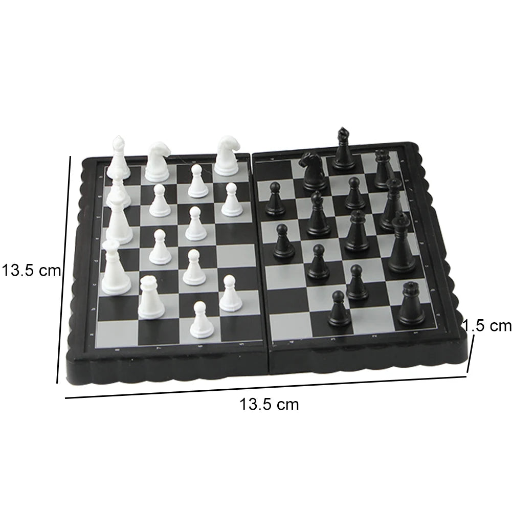 Wooden Chess Set Folding Magnetic Large Board With 34 Chess Pieces Interior For Storage Portable Travel Board Game Set For Kid
