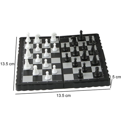 Wooden Chess Set Folding Magnetic Large Board With 34 Chess Pieces Interior For Storage Portable Travel Board Game Set For Kid