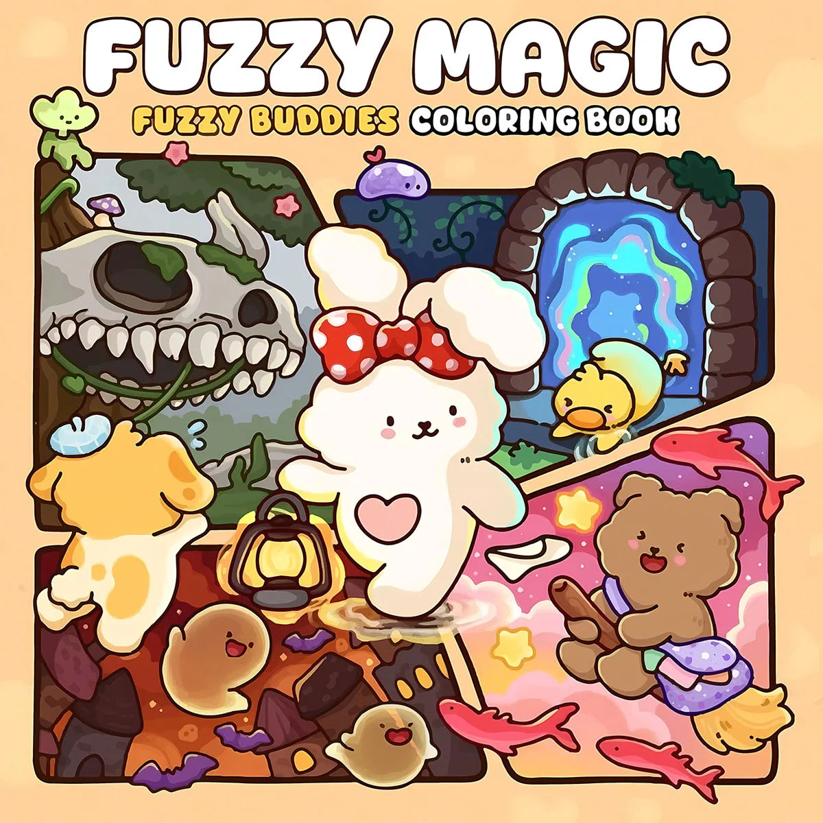 FUZZY MAGIC Coloring Book For Teenagers, Featuring Cute Animals and easy-to-use Coloring Picture Books