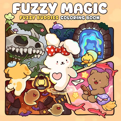 FUZZY MAGIC Coloring Book For Teenagers, Featuring Cute Animals and easy-to-use Coloring Picture Books
